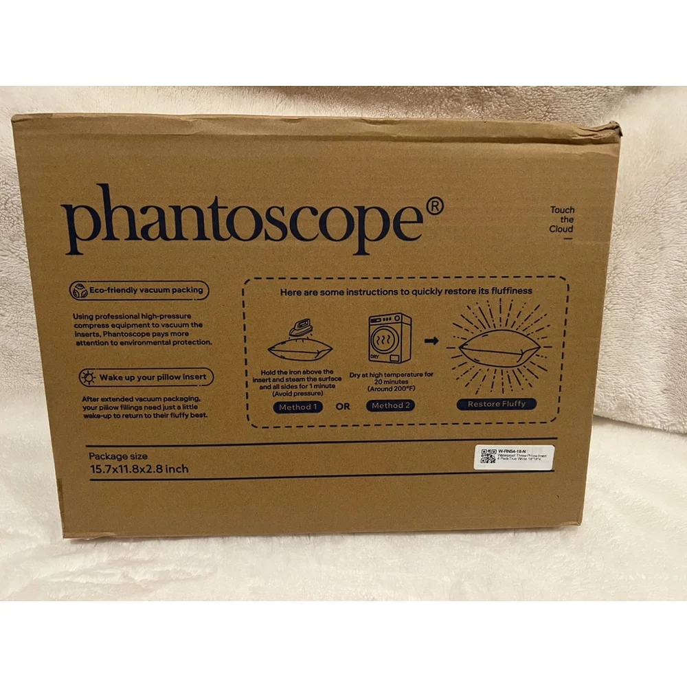 Phantoscope 18 x 18 Pillow Inserts - Pack of‎ 4 Outdoor Water Resistant NewInBox